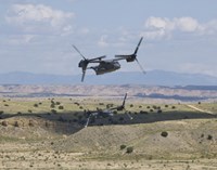 Two CV-22 Osprey's Low Level Flying over New Mexico Fine Art Print