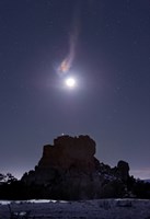 Moon Diffraction over Malpais Monument Rock, New Mexico Fine Art Print