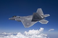An F-22 Raptor over Southern New Mexico Fine Art Print