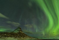 Northern Lights over Mount Kirkjufell in Iceland Fine Art Print