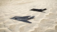 Two F-117 Nighthawk Stealth Fighters over White Sands National Monument Fine Art Print