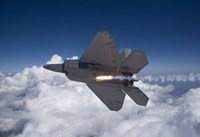 An F-22 Raptor Releases a Flare Fine Art Print