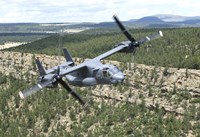 CV-22 Osprey on a training mission over New Mexico Fine Art Print