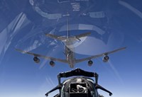 F-15 Eagle Pulls into Position Behind a KC-135 Stratotanker Fine Art Print