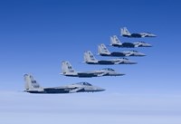 Six F-15 Eagles Fly in Formation Fine Art Print