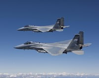Two F-15 Eagles over Oregon Fine Art Print
