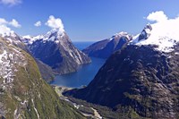Cleddau Valley, Mitre Peak and Milford Sound, South Island, New Zealand Fine Art Print