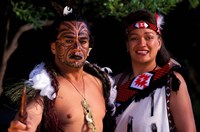 New Zealand, North Island, Maori culture and costume Fine Art Print