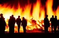 Bonfire, Brass Monkey Motorcycle Rally, Oturehua, Maniototo, Central Otago Fine Art Print