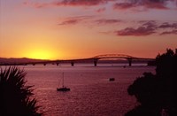 Auckland Harbour Bridge and Waitemata Harbour at Dusk, New Zealand Fine Art Print