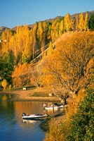 Boats and Autumn Colours, Lake Dunstan, Central Otago, New Zealand Fine Art Print