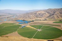 Giant Rotary Irrigation Scheme near Twizel, Mackenzie Country, South Island, New Zealand Fine Art Print