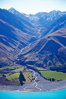 Lake Pukaki and Whale Stream, Ben Ohau Range, South Island, New Zealand Fine Art Print