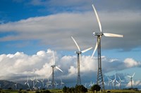 Tararua Wind Farm, Tararua Ranges, near Palmerston North, North Island, New Zealand Fine Art Print
