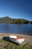 Dinghy, Hans Bay, Lake Kaniere, South Island, New Zealand Fine Art Print