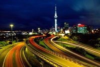 Motorways and Skytower, Auckland Fine Art Print