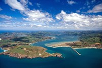 Taiaroa Head, Otago Peninsula, Aramoana and Entrance to Otago Harbor, near Dunedin, New Zealand Fine Art Print