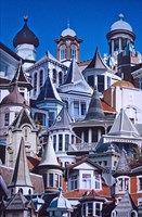 Turret Town, Montage of Turrets from Dunedin's Historical Buildings, New Zealand Fine Art Print