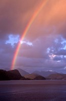 New Zealand, Cascade Cove, Fiordland NP, Rainbow Fine Art Print