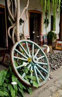 Wagon Wheel, La Posada De Don Rodrigo Hotel, Antigua, Guatemala Fine Art Print