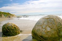 Koekohe Beach, New Zealand, Moeraki boulders, rocks Fine Art Print