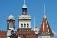 Turrets, Spires & Clock Tower, Historic Railway Station, Dunedin, South Island, New Zealand Fine Art Print