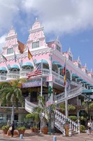 Dutch Architecture of Oranjestad Shops, Aruba, Caribbean Fine Art Print