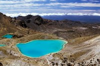 New Zealand, Tongariro NP, Mountain, Emerald Lakes Fine Art Print