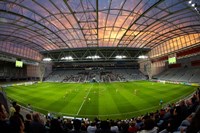 Football game, Forsyth Barr Stadium, Dunedin, South Island, New Zealand - fisheye Fine Art Print