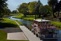 River Queen Paddle Steamer, Taylor River, New Zealand Fine Art Print