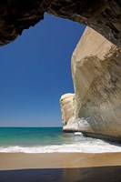 Sea cave, beach and cliffs, Tunnel Beach, Dunedin, South Island, New Zealand by David Wall - various sizes