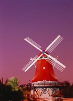 The Mill Resort against pink sky, Oranjestad, Aruba Fine Art Print