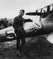 Eddie Rickenbacker with his Fighter Plane Fine Art Print
