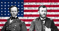 General Sherman and General Ulysses S Grant with American Flag by John Parrot - various sizes
