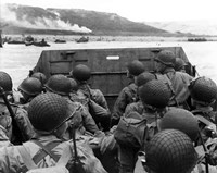 American troops in Landing Craft Fine Art Print