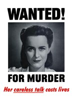 Wanted, Careless Talk Costs Lives Fine Art Print
