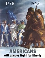 American Infantryman Marching War Poster Fine Art Print