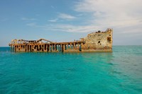 Cement shipwreck, Barnett Harbour, Bahamas Fine Art Print