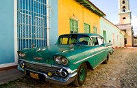 1958 Classic Chevy Car, Trinidad Cuba Fine Art Print