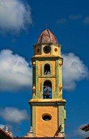 Beautiful color steeple in church, Trinidad, Cuba Fine Art Print