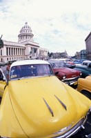 Classic 1950's Auto at Havana Capitol, Havana, Cuba Fine Art Print
