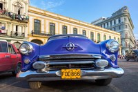 1950's era car parked on street in Havana Cuba Fine Art Print