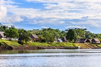 Houses along a riverbank in the Amazon basin, Peru by Tom Norring - various sizes