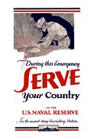 Serve Your Country - US Naval Reserve Fine Art Print