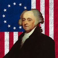 John Adams Against the American Flag Fine Art Print