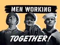 Men Working Together! Fine Art Print