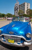 Havana, Cuba, Classic cars in Revolution Square Fine Art Print