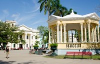 Gazebo in center of downtown, Santa Clara, Cuba Fine Art Print