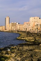 Malecon, Waterfront in Old City of Havana, Cuba Fine Art Print