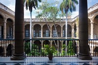 Cuba, Havana, Museo de la Ciudad museum, courtyard Fine Art Print
